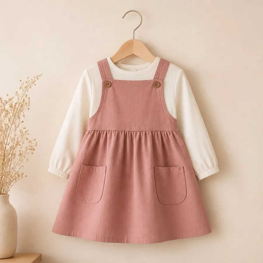 Rose Pinafore Dress Set